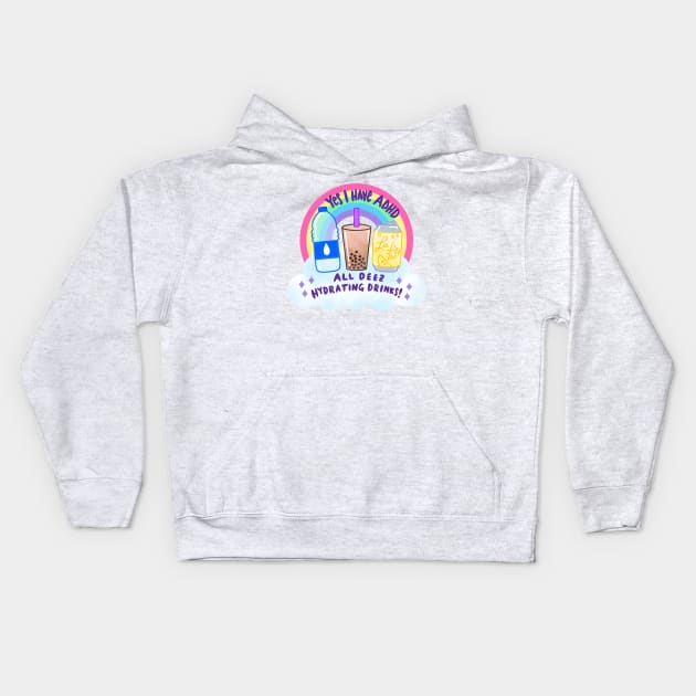 ADHD Drinks Kids Hoodie by TurboErin